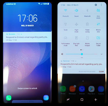 samsung s8 UI